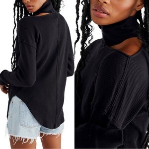 Free People Cutout Thermal Turtleneck